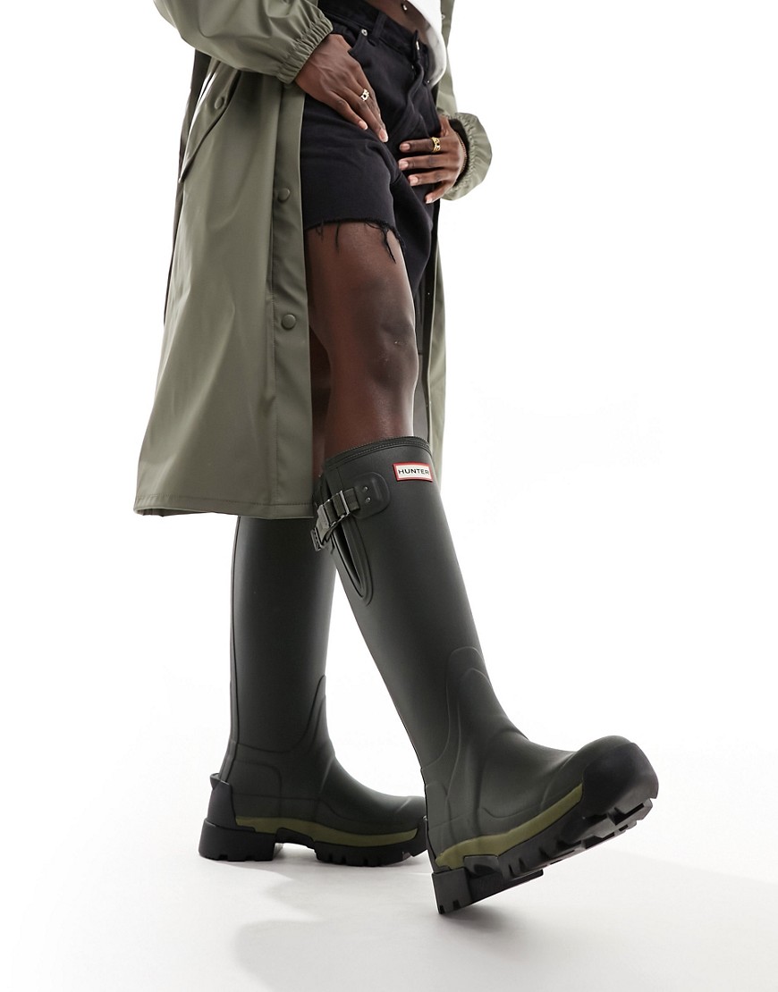 Hunter Balmoral adjustable wellington boot in dark green