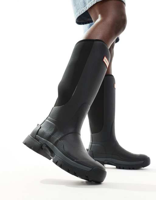 Hunter Balmoral hybrid tall wellies in black ASOS