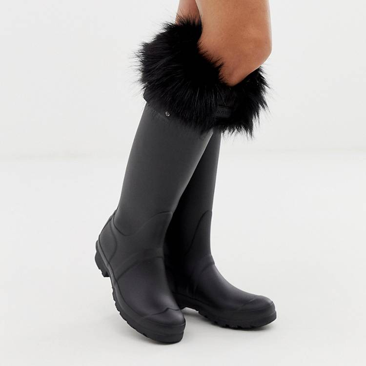 discount 68% Black Single WOMEN FASHION Accessories Other-accesories Black Hunter Black socks with fur 