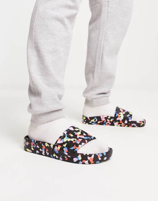 Hunter bloom algae marble foam sliders in multi