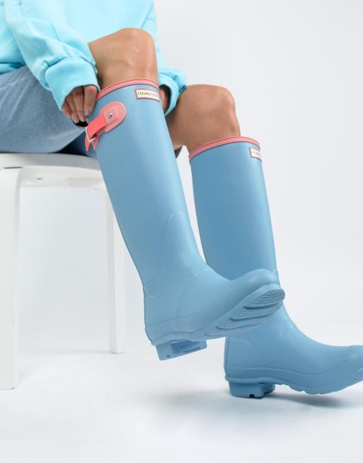Pale blue hunter wellies on sale