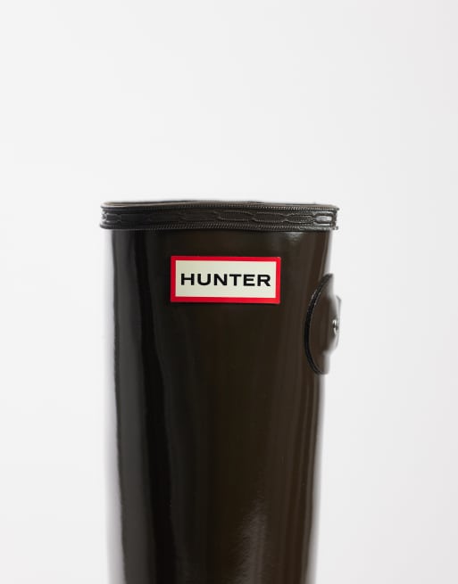 Hunter - botas de agua altas Original con acabado brillante en marrón chocolate, 2 de 4