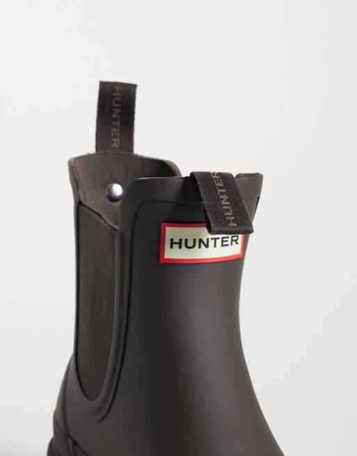 Hunter botas de agua Chelsea unisex en marrón chocolate, 2 de 4