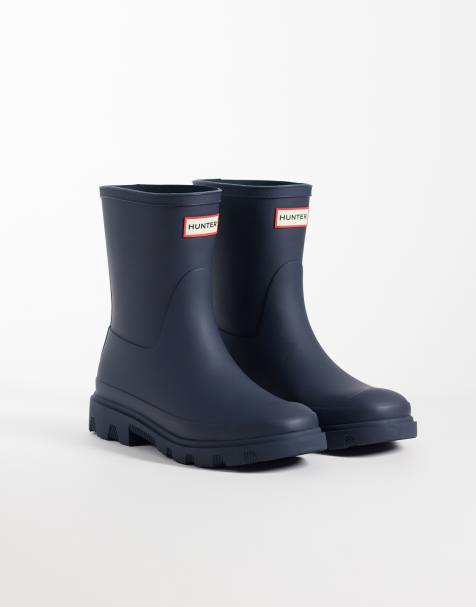 Hunter bottes de pluie courtes unisexes Downpour bleu marine - view 1