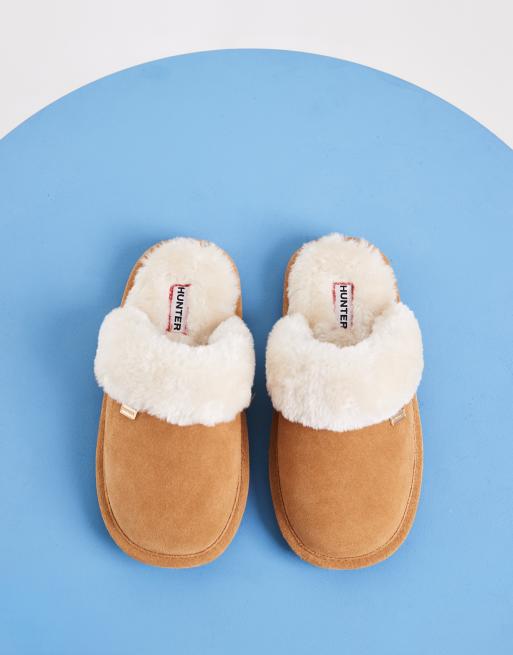 Hunter chaussons mules doublés coloris biscuit, 3 de 4