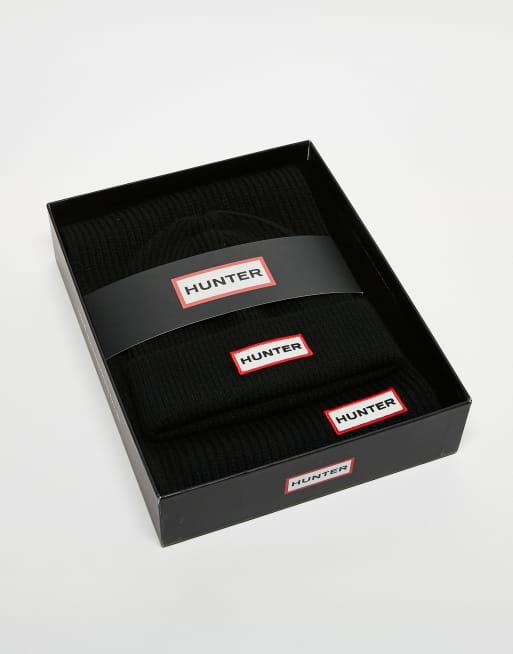 Hunter - Coffret cadeau unisexe avec bonnet et écharpe - Noir, 2 de 3
