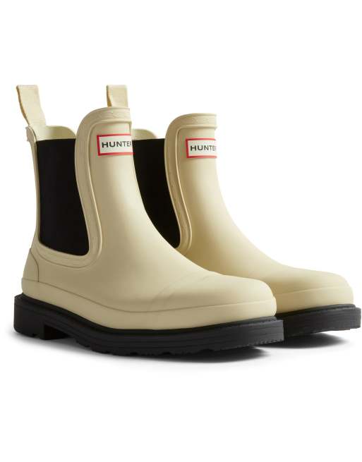 Hunter Commando Chelsea boots in stone