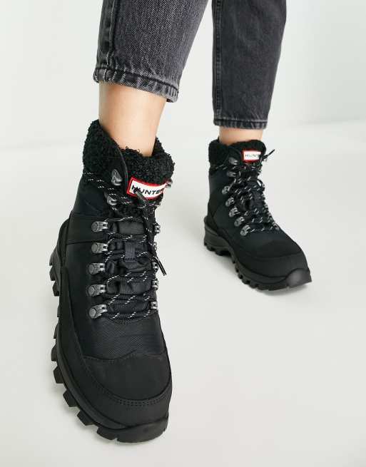 Hunter lace up sales boots womens