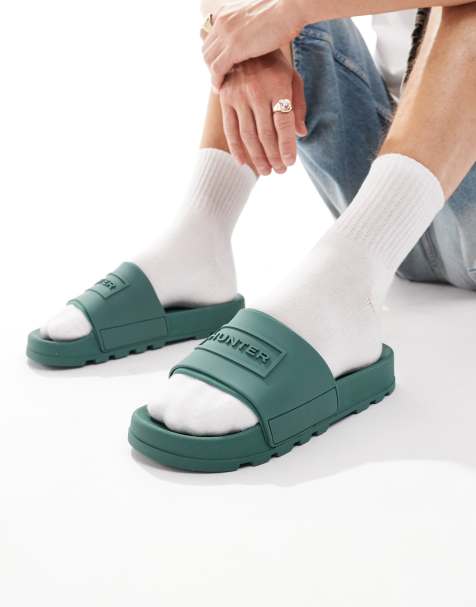 Hunter Core embossed slider in green - view 1