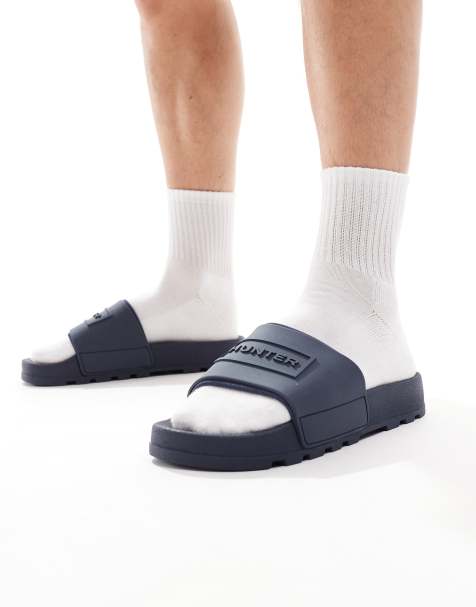 Hunter Core embossed slider in navy - view 1