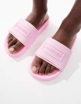 Hunter Core embossed slider in pink - view 1