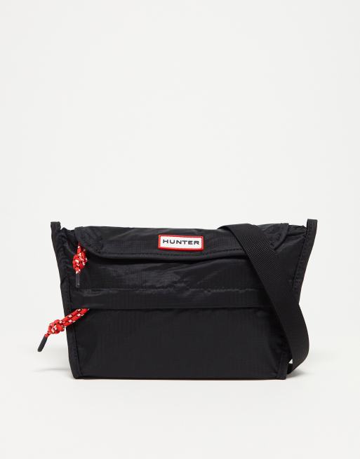 Hunter – Czarna składana torebka crossbody z materiału ripstop 