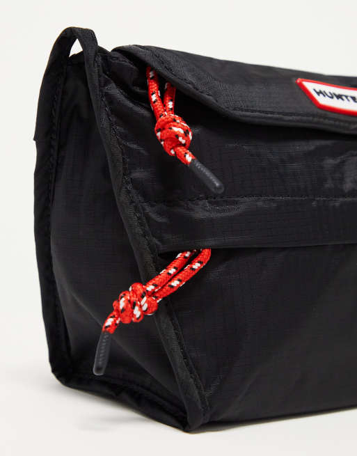 Hunter – Czarna składana torebka crossbody z materiału ripstop , 2 z 4