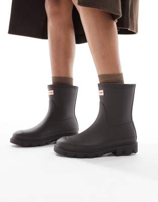 Hunter - Downpour - Gummistiefel in Schokobraun mit kurzem Schaft-Brown