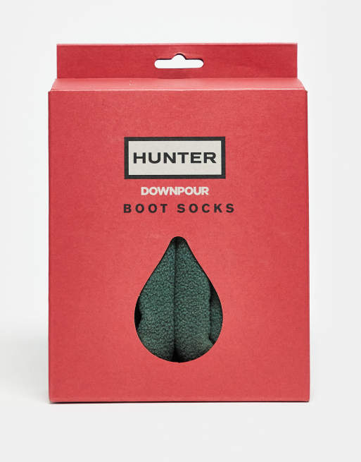 Hunter – Downpour – Mörkgröna stövelstrumpa i unisex-modell, 2 av 3