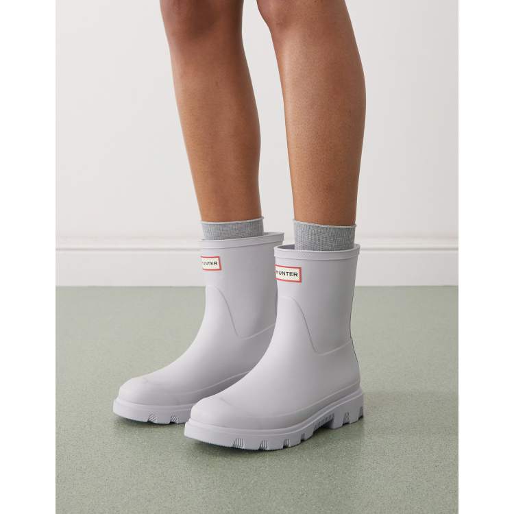 Hunter Downpour short wellington boots in light blue ASOS