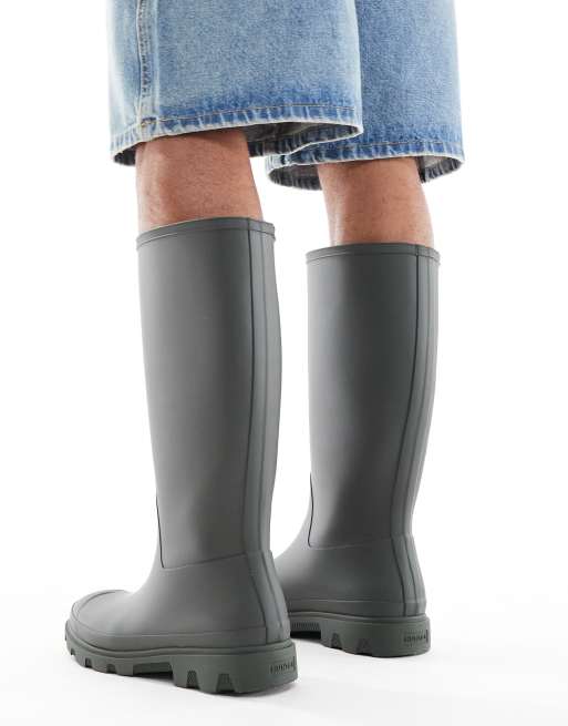 Hunter – Downpour – Unisex-Gummistiefel in dunklem Olivgrün mit