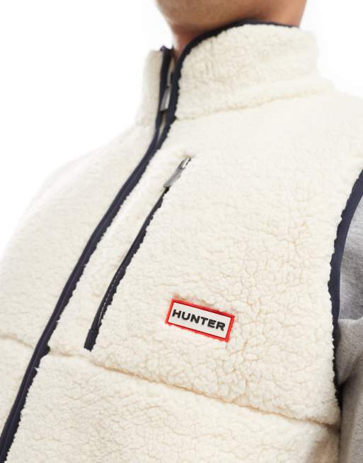 Hunter – Drill – Kremowy bezrękawnik polarowy z kontrastową podszewką, 4 z 4