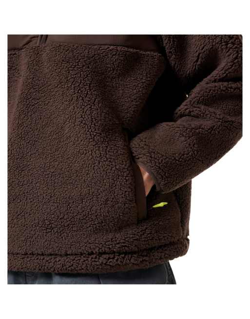 Hunter Elements 1/4 zip borg fleece in chocolate, 3 of 4