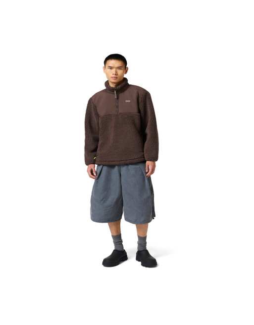 Hunter Elements 1/4 zip borg fleece in chocolate, 4 of 4
