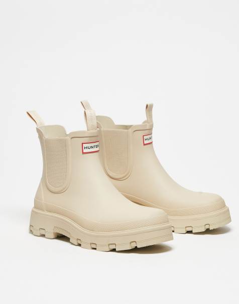 Hunter – Elements – Chelsea-Stiefel in Beige - view 1