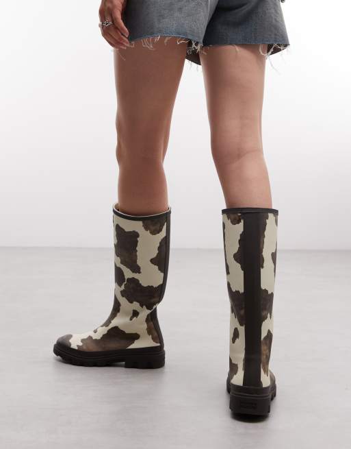 Hunter - Exclusivité - Downpour - Bottes hautes en caoutchouc à imprimé vache, 4 de 4
