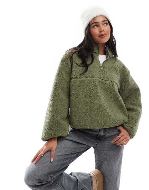 Hunter Fia borg jacket in green - view 1