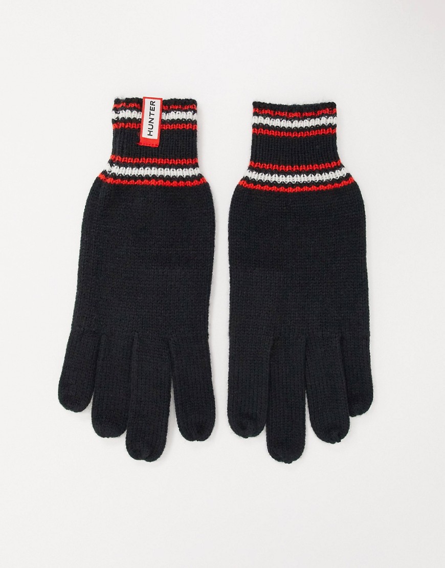 Hunter gloves with logo-Black