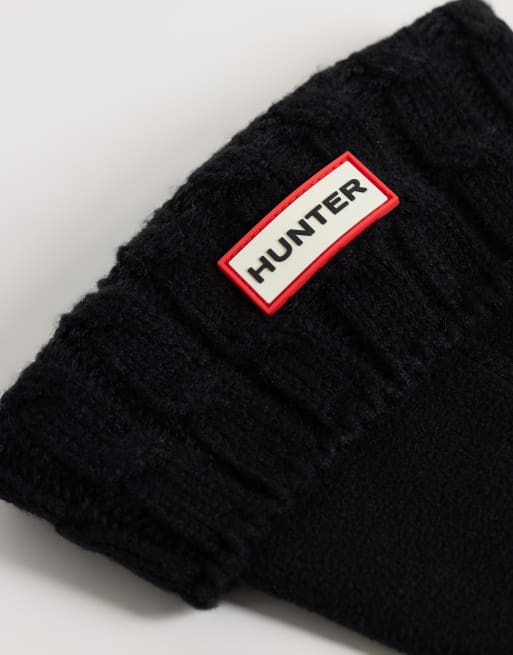 Hunter høje fleece-støvlesokker i sort, 2 af 3