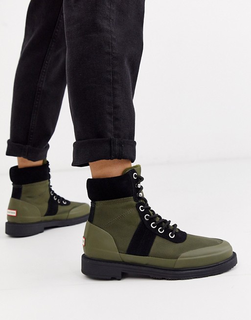 Hunter insulated hiker boots in olive