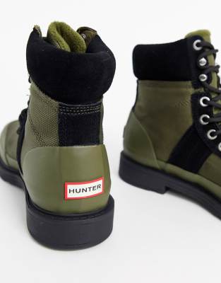 hunter insulated black leather hiker boots