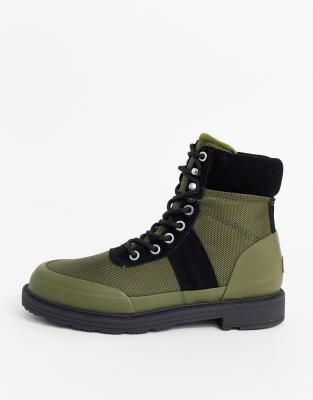 hunter insulated black leather hiker boots