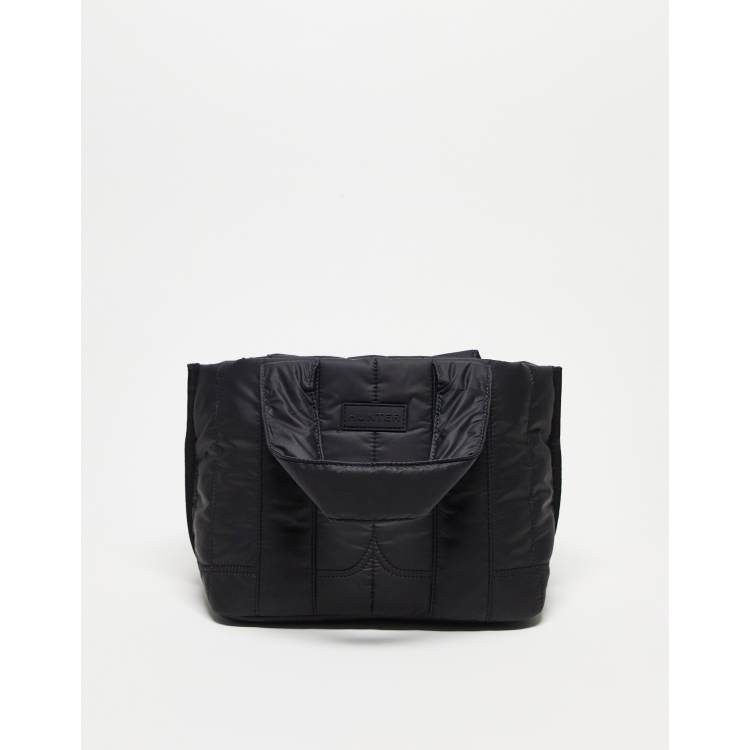 Hunter Intrepid puffer mini tote in black | ASOS