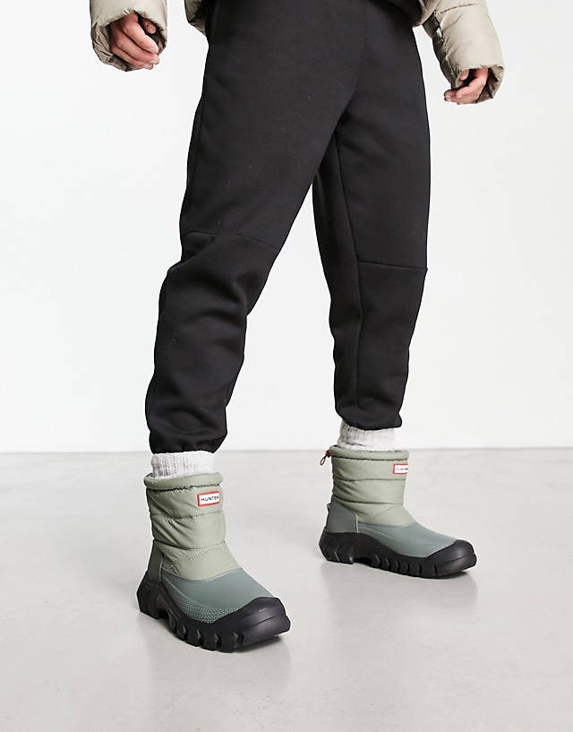 Hunter - intrepid short snow boots in quilted grey