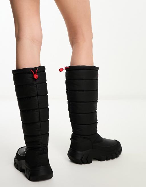 Tall black 2025 snow boots