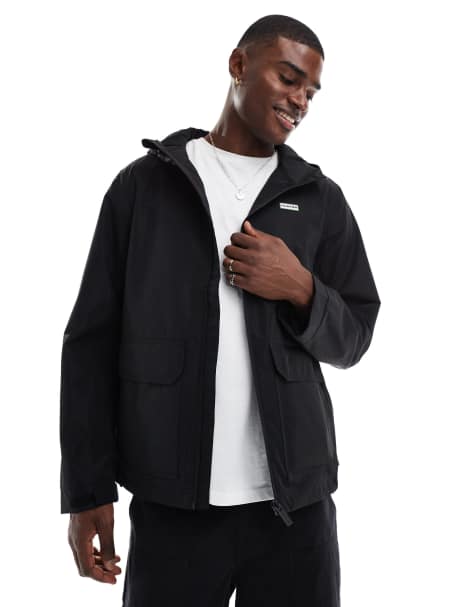 Hunter James hooded waterproof jacket in black - view 1