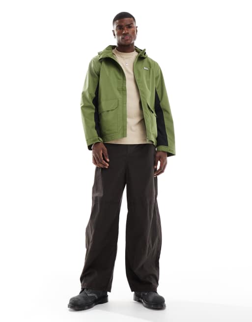 Hunter James hooded waterproof jacket in khaki ASOS