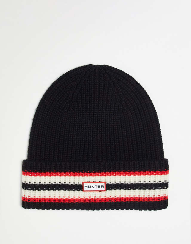 AllSaints state logo beanie in black