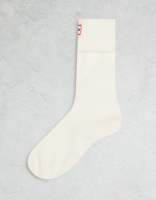 Hunter – Kurze Fleece-Stiefelsocken in Weiß 
