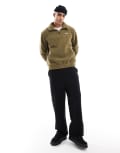 [Hunter] Hunter Leigh 1/2 zip sherpa fleece jumper in green S GREEN