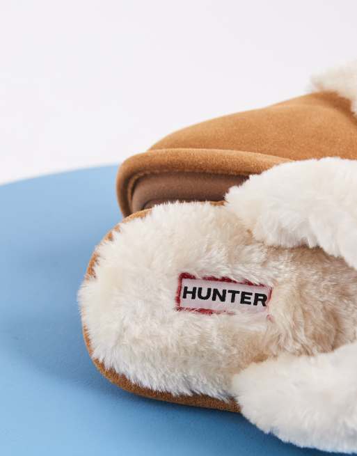 Hunter lined mule slippers in biscuit, 2 of 4