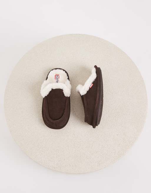 Hunter loafer mule slippers in chocolate brown, 2 of 4
