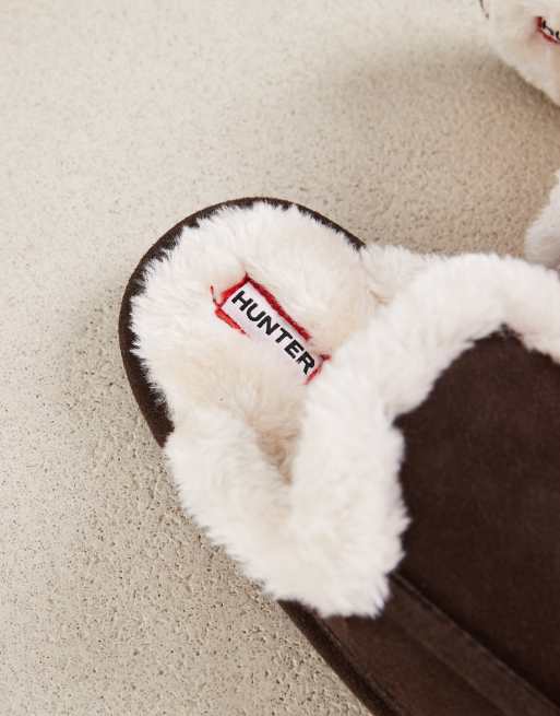 Hunter loafer mule slippers in chocolate brown, 4 of 4