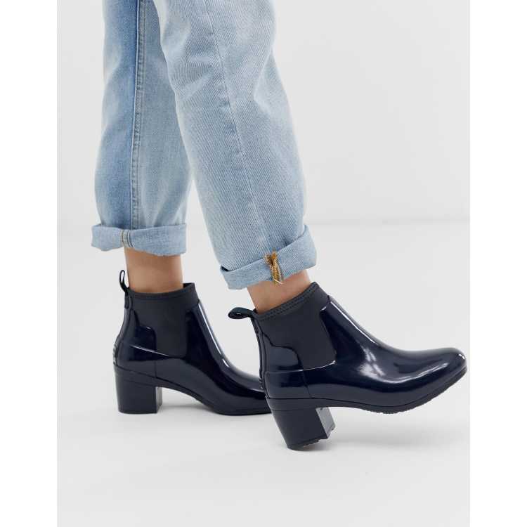 Hunter chelsea block heel on sale boots