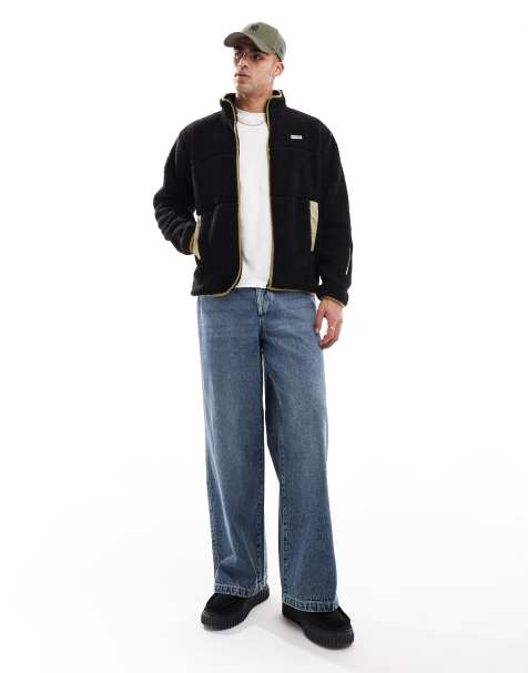 Hunter Milan sherpa jacket with contrast lining in black - view 1