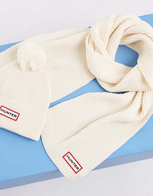 Hunter mössa och scarf-presentset i vitt, 3 av 3