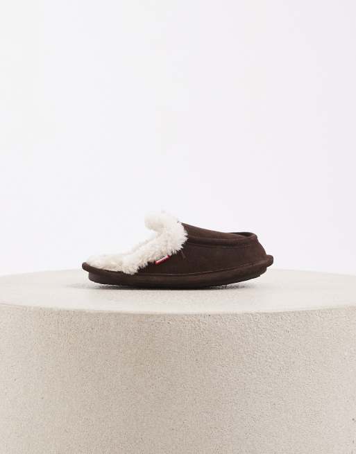 Hunter mules style mocassin marron chocolat, 3 de 4