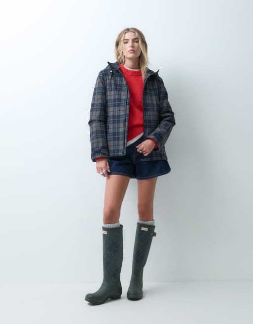 Hunter Original - botas de agua altas con estampado tartán en verde oliva oscuro, exclusivas de ASOS, 3 de 4