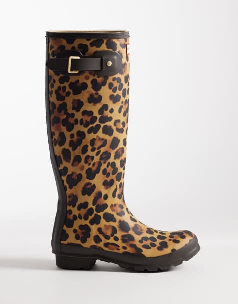 Hunter - Original - Bottes de pluie montantes à imprimé léopard - view 1