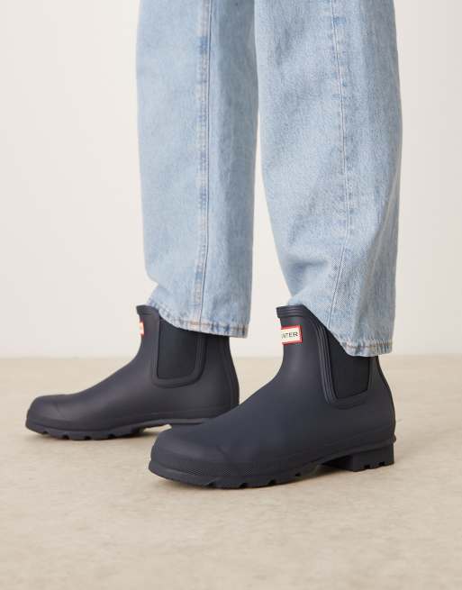 Hunter original chelsea boot in navy, 4 of 4